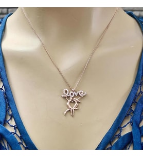 LOVE GÜMÜŞ KOLYE (Karışık)
