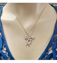 LOVE GÜMÜŞ KOLYE (Karışık)