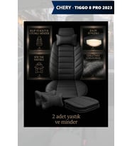 chery tiggo 8 pro 2023 Koltuk ve Kılıf uyumlu Lüks Yastık Siyah Minder 2 Minder 2 Yastık