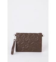 Kadın Kahverengi Yıldız Nakışlı Suni Deri Bilek Ve Zincir Askılı Portföy El Ve Clutch Çanta
