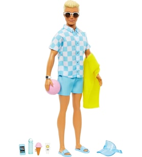 Barbie Bebek Ve Aksesuarlar Deniz Şortu Ve Plaj Temalı Aksesuarları Olan Sarışın Ken Bebek Hpl74 (Çok Renkli)