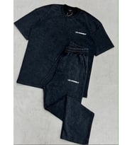 Yıkamalı Oversize Tişört Eşofman Takımı