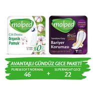 MOLPED AVANTAJLI GÜNDÜZ GECE PAKETİ (PURE&SOFT 46'LI NORMAL + SUPERNIGHT 22'Lİ GECE)