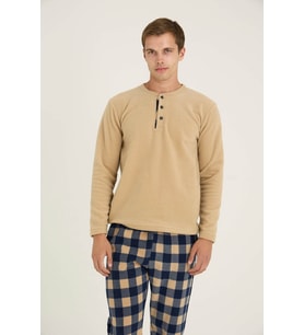 Erkek Pijama Takımı (Bej)