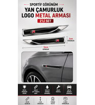 FR Metal Damla Desen Çamurluk Yan Çıtası Logo Amblem 2’li Set 15 CM