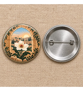Kudüs Çiçeği Filistin Temalı 58 mm İğneli Rozet