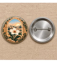 Kudüs Çiçeği Filistin Temalı 58 mm İğneli Rozet