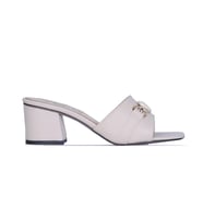 Ayakcenter By13 Ayışığı Kadın 6Cm Topuklu Terlik (Krem)