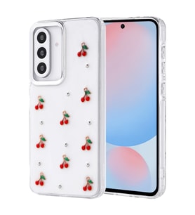 Samsung Galaxy A56 Uyumlu Kılıf Airbag Tasarımlı Simli Şeffaf Zore Kutup Kapak (Kırmızı)