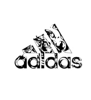 Efektli Desen Oluşmuş Adidas Yazısı Logosu Sticker Çıkartma