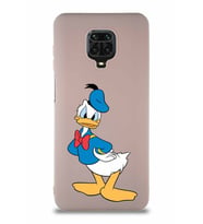 Xiaomi Redmi Note 9 Pro Soft Premier Kapak Donald Duck-D Tasarımlı Silikon Kılıf - Pudra (Şeffaf)
