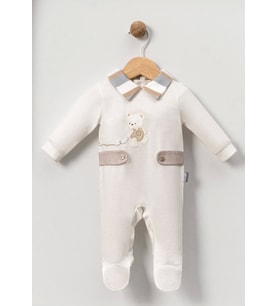 AYICIK NAKIŞLI PATİKLİ BEBE ERKEK TULUM (Çok Renkli)