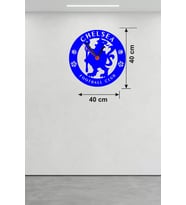 Chelsea Fc Logolu Ahşap Duvar Saati - 40X40 Cm Taraftar Hediyesi