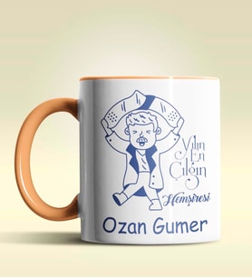 Kişiye Özel Yılın En Çılgın Hemşiresi (Bay) Tasarım Turuncu Kupa (Turuncu)