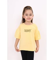 Toontoy Kız Çocuk Baskılı Tişört (Sarı)