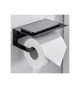 Dekoratif Metal Banyo Wc Kağıt Rulo peçetelik Tuvalet Banyo Peçete Askısı (Siyah)