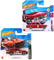 2 Araç Set - Hot Wheels Alfa Romeo Giulia TI Super & Hot Wheels Alfa Romeo Gtv6 3.0 (1/64)