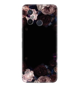 Xiaomi Redmi 12c Kılıf Resimli Desenli Silikon Platinium Series Dark Flowers 1906