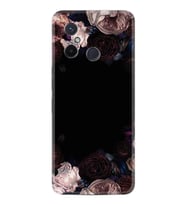 Xiaomi Redmi 12c Kılıf Resimli Desenli Silikon Platinium Series Dark Flowers 1906