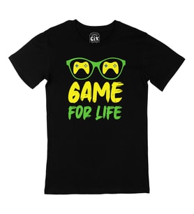Sarı Game For Life Siyah Tişört