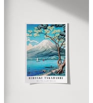 Çerçevesiz Poster Hiroaki Takahashi Yamanaka Gölü'nden Fuji Dağı (Çok Renkli)