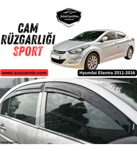 Hyundai Elantra 2011-2016 Uyumlu Mugen Cam Rüzgarlığı Seti Piano Black 4'lü İthal Parlak Siyah