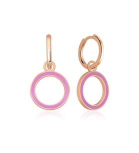 Gümüş Fosforlu Lila Oval Küpe CSR2183037