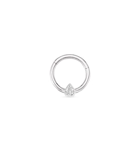 Beyaz Altın Damla Halka Tragus Piercing