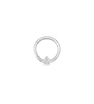 Beyaz Altın Damla Halka Tragus Piercing