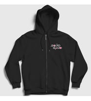 Presmono Unisex Siyah Logo Squid Game Fermuarlı Kapüşonlu Sweatshirt 261057tt