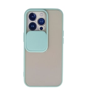 Apple İphone 13 Pro Kılıf Palm Buzlu Kamera Sürgülü Silikon - Turkuaz