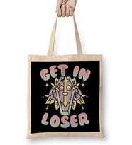 Aesthetic Funny Get In Loser Coffin Kawaii Goth Bez Çanta Uzun Saplı