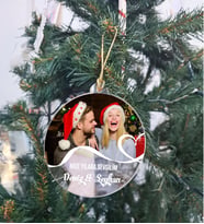 BK Gift Kişiye Özel Sevgili Şeffaf Pleksi Yılbaşı Ağaç Süsü- 1, Yeni Yıl Hediyesi, Fotoğraflı & Mesajlı Ağaç Süsü