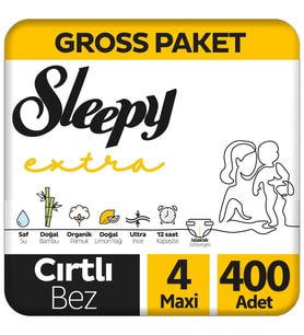 Sleepy Extra Bebek Bezi Gross Paket 4 Beden 100x4 400 Adet
