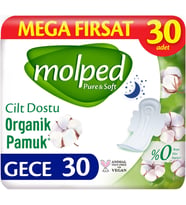Molped Pure&Soft Hijyenik Ped Gece 30 Adet Mega Pk