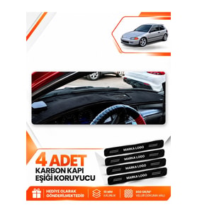 HONDA CİVİC EG-EX-EL (1994-2000) Uyumlu Ön Torpido Koruma Kılıfı Halısı - Siyah Gri