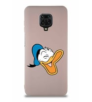 Xiaomi Redmi Note 9S Soft Premier Kapak Donald Duck-E Tasarımlı Silikon Kılıf - Pudra (Şeffaf)