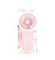 Mini Şarjlı Taşınabilir El Ve Masaüstü Fan Soğutucu Vantilatör (Pembe)