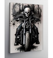 Kanvas Tablo Siyah Beyaz Ghost Rider