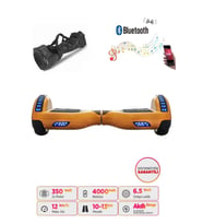 Citymate Elektrikli Kaykay Hoverboard Full Ledli Bluetooth Hoparlörlü 6.5 Inch Çanta Hediyeli Gold