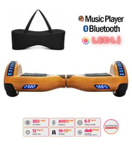 Citymate Elektrikli Kaykay Hoverboard Full Ledli Bluetooth Hoparlörlü 6.5 Inch Çanta Hediyeli Gold