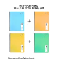 FLEX PASTEL DEFTER A4 40+60+72+80 YAPRAK ÇİZGİLİ 4'LÜ SET