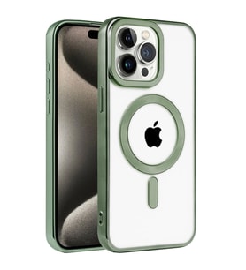 Apple İphone 14 Pro Max Kılıf Kronos Magsafe Kapak - Koyu Yeşil