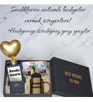 Kişiselleştirilebilir Gold Temalı H.e.d.i.y.e. Konseptleri (H.e.d.i.y.e. Kutulu,Not Yazılabilir)