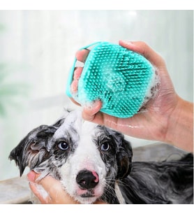 Pet Kedi Köpek Yıkama Pratik Fırçası Şampuan Hazneli Kolay Banyo Aksesuarı
