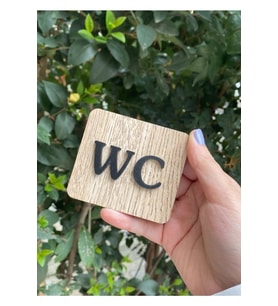 Minimal Natural Mdf Wc Yönlendirme Levhası