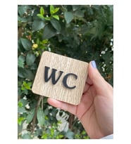 Minimal Natural Mdf Wc Yönlendirme Levhası