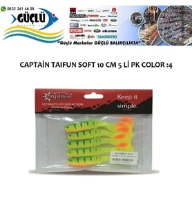 LEVREK TURNA SİLİKONU CAPTAIN TAIFUN SOFT 10 CM 5 Lİ PK RENK :4