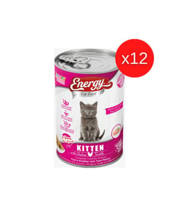 CAT FOOD ENERGY Tavuklu Islak Yavru Kedi Maması 400 gr x 12 Adet