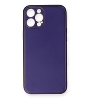 Durukar® iPhone 12 Pro Kılıf Coco Deri Silikon Kapak - Mor